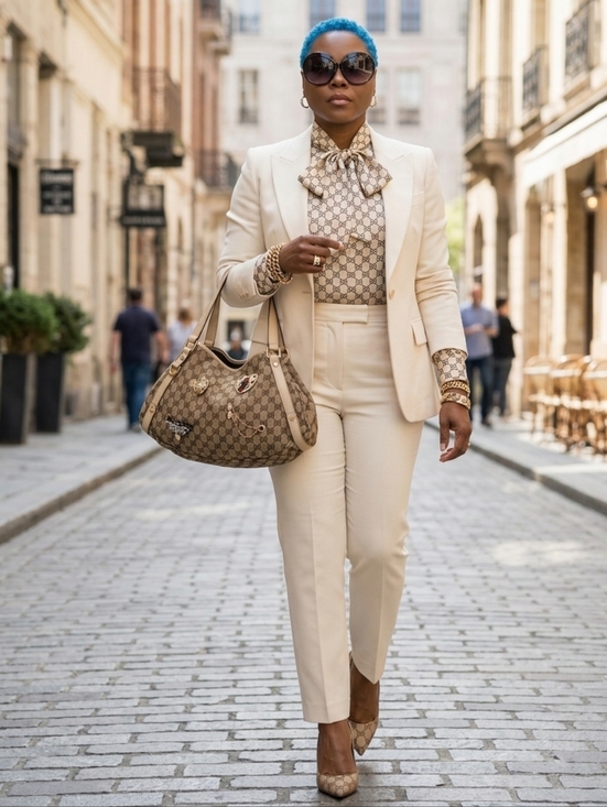 Gucci Handbags - Gucci Vintage Beige GG Canvas Shoulder Bag